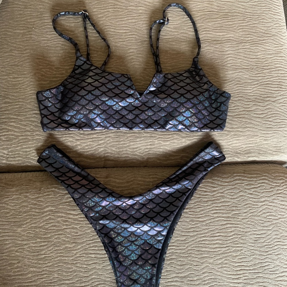 Shein Mermaid scale print bikini